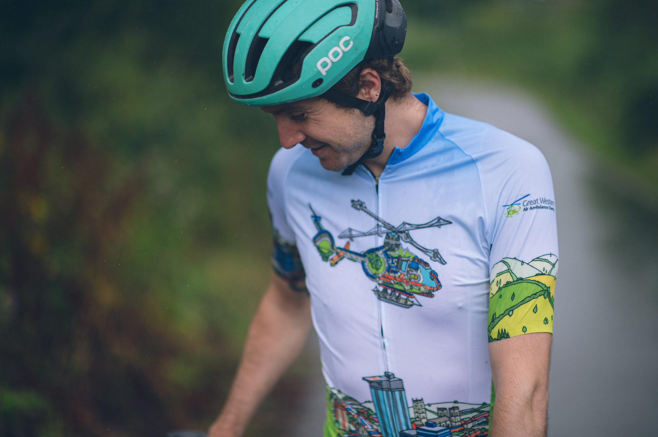 Front detail of GWAAC/ Andy Council/ Presca cycle jersey