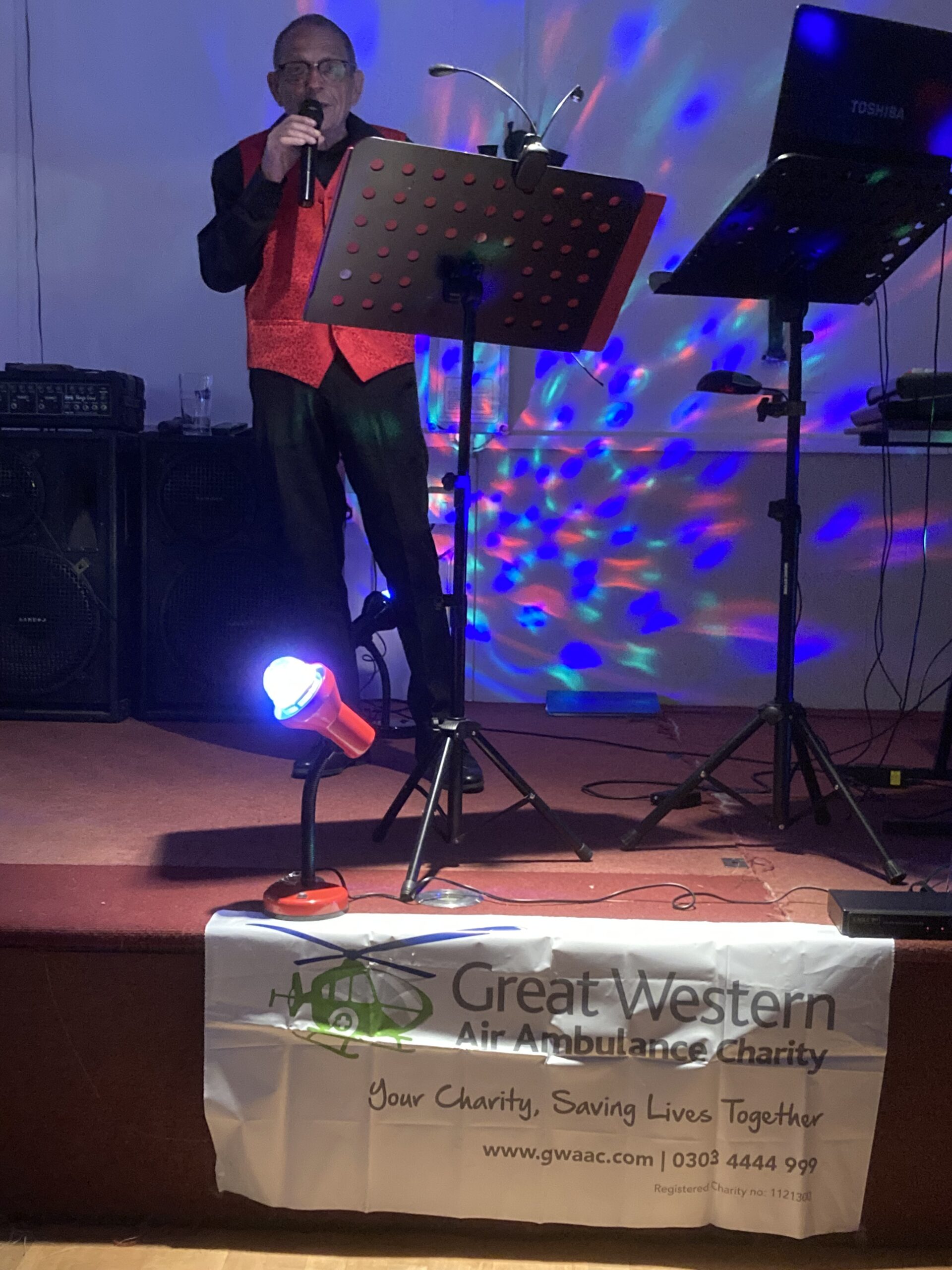 Colin Coombes performing at one of his famous music nights