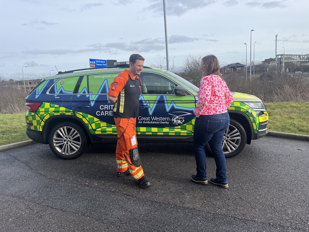 Rhiannon catching up with SPCC Mark after her recovery
