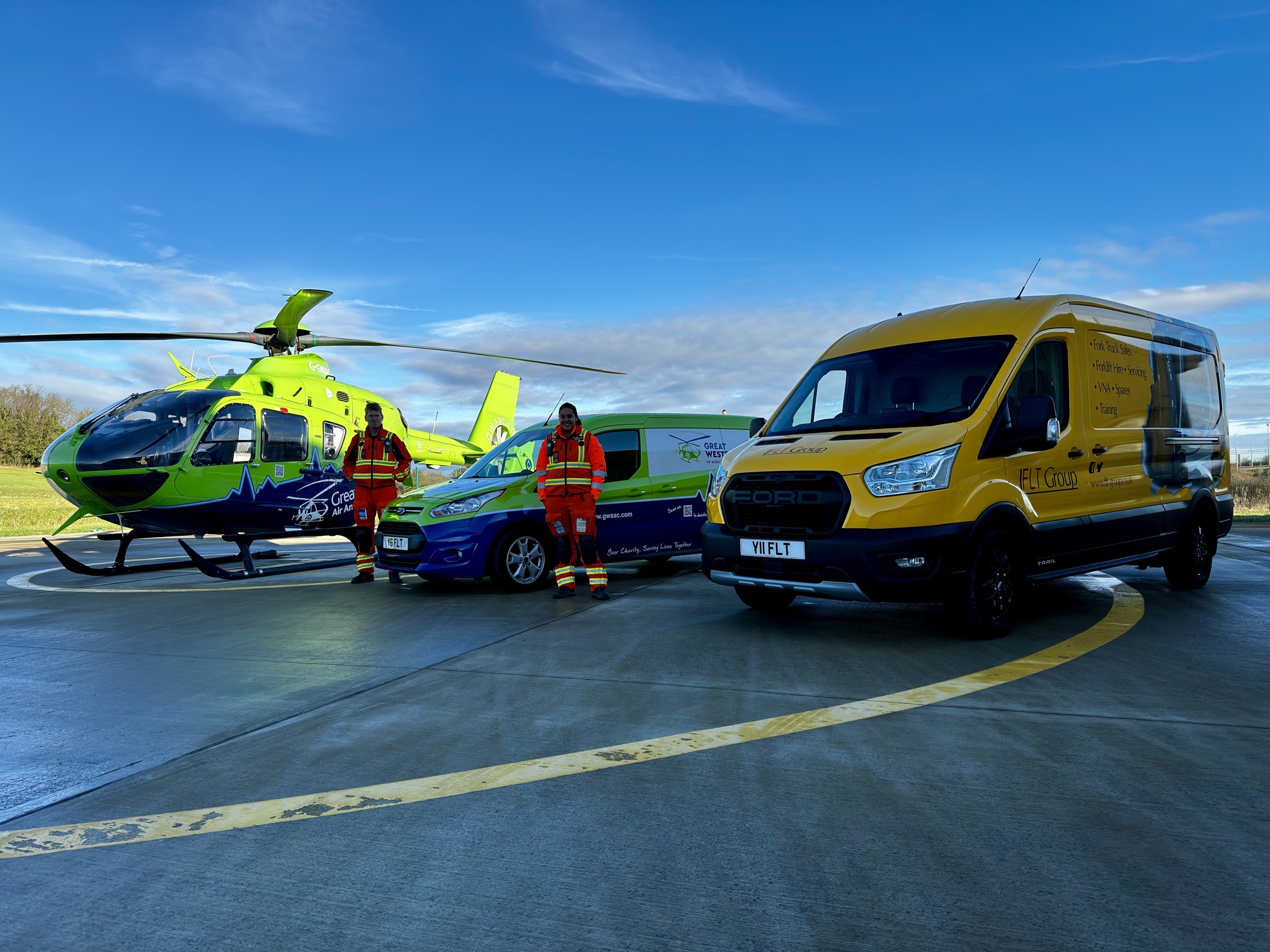 GWAAC's van (middle) was donated by FLT Group