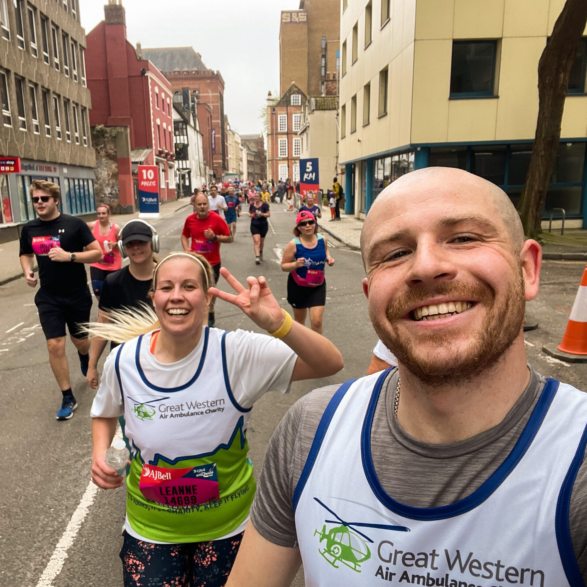 James Nash and Leanne running the Great Bristol Run