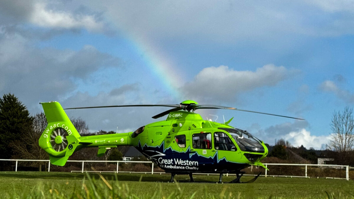 The GWAAC Heli under a rainbow