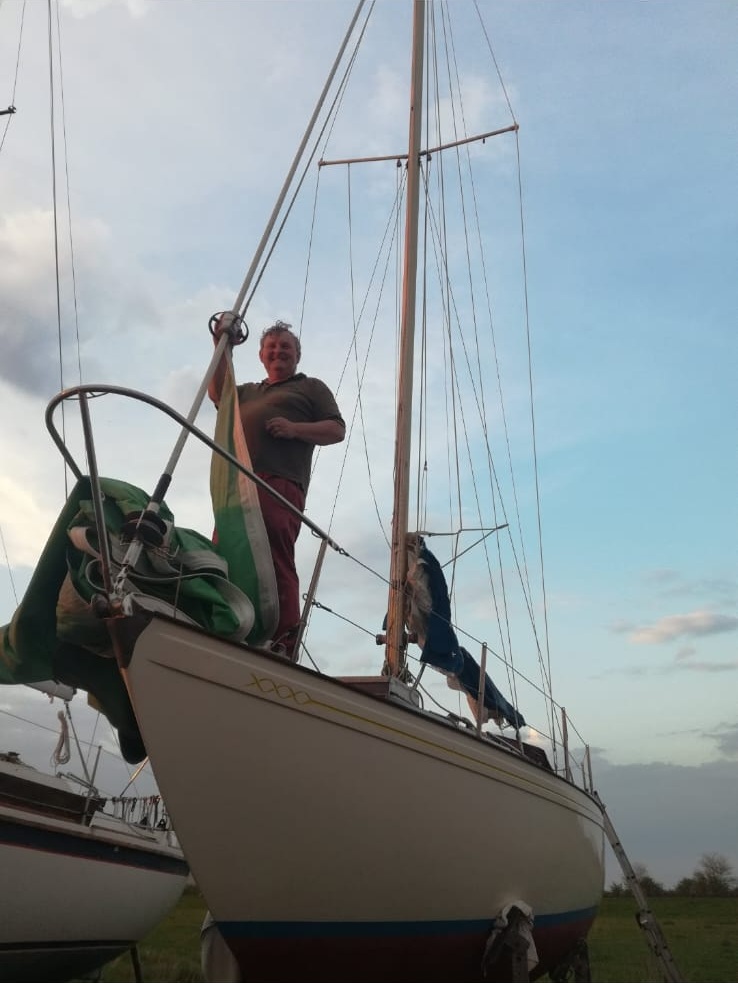 TV archaeologist Mark Horton abord his yacht