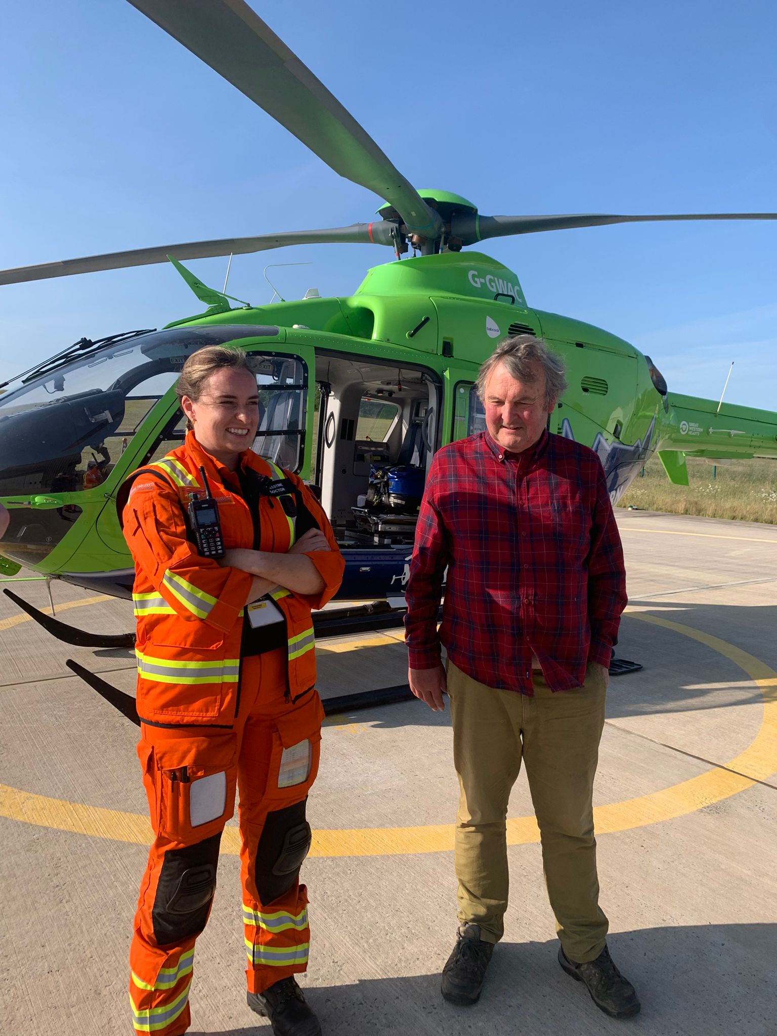 Mark Horton with Critical Care Doctor Celestine