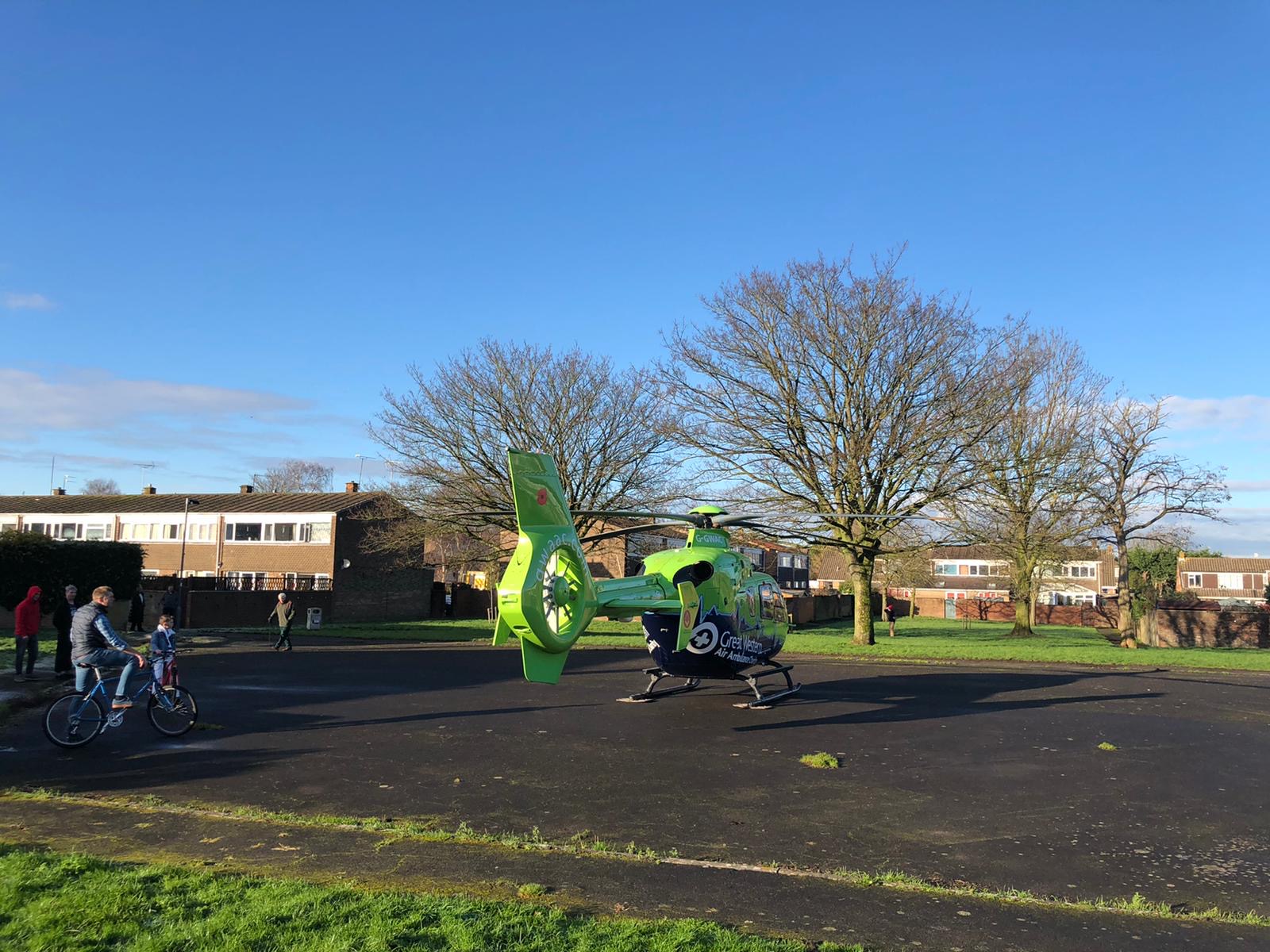 Helimed 65 landed in Wooton Under Edge