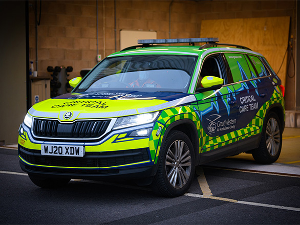 One of our CCCs leaving the GWAAC carport