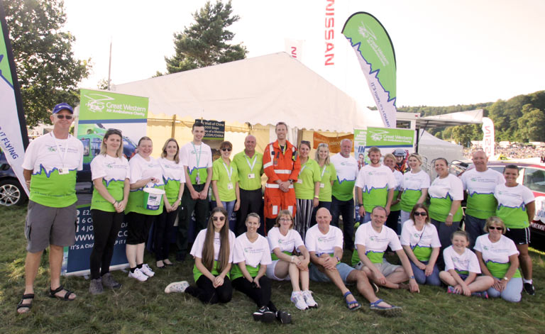 A large team of GWAAC volunteers with SPCC James