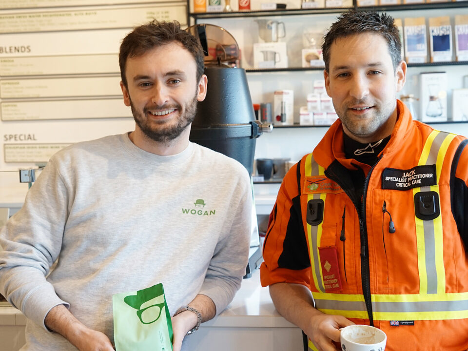 SPCC Jack and Wogan director James at the Wogan Coffee counter