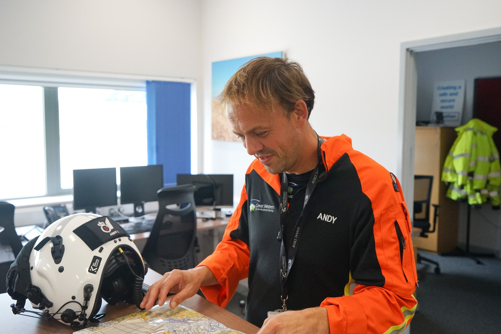 Medical Director Andy Lockyer in the GWAAC ops room