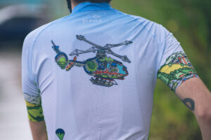 Back detail of GWAAC/ Presca/ Andy Council cycle jersey
