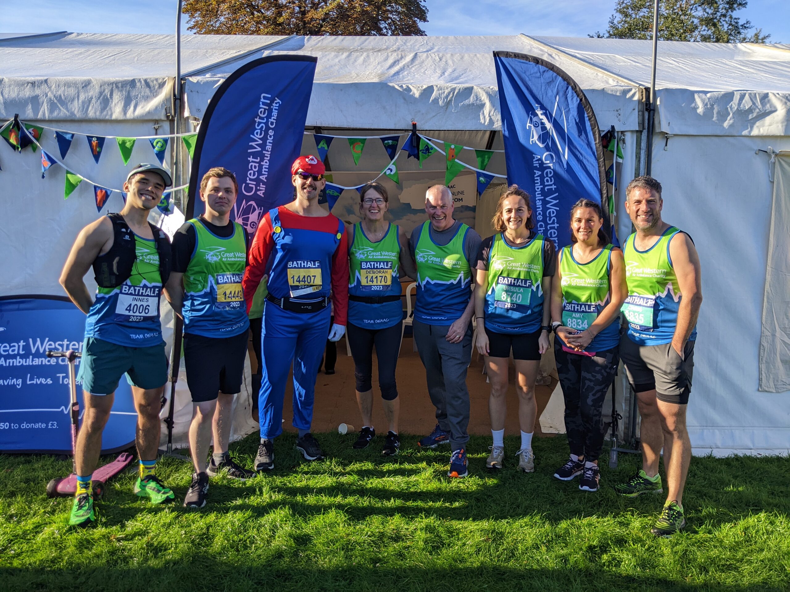 GWAAC runners wearing our sports vests in the 2023 Bath Half