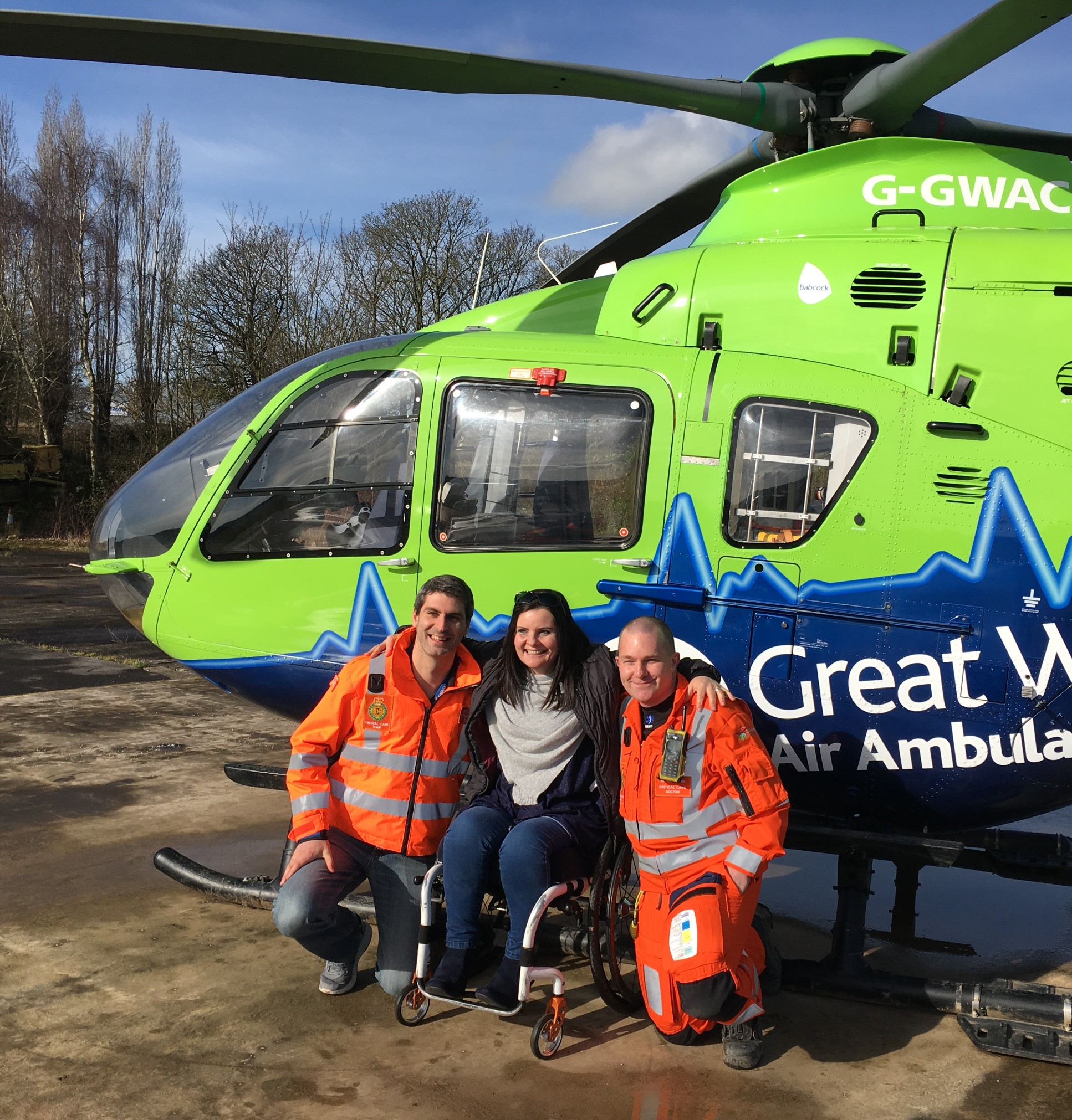 Sallyanne with members of the GWAAC crew